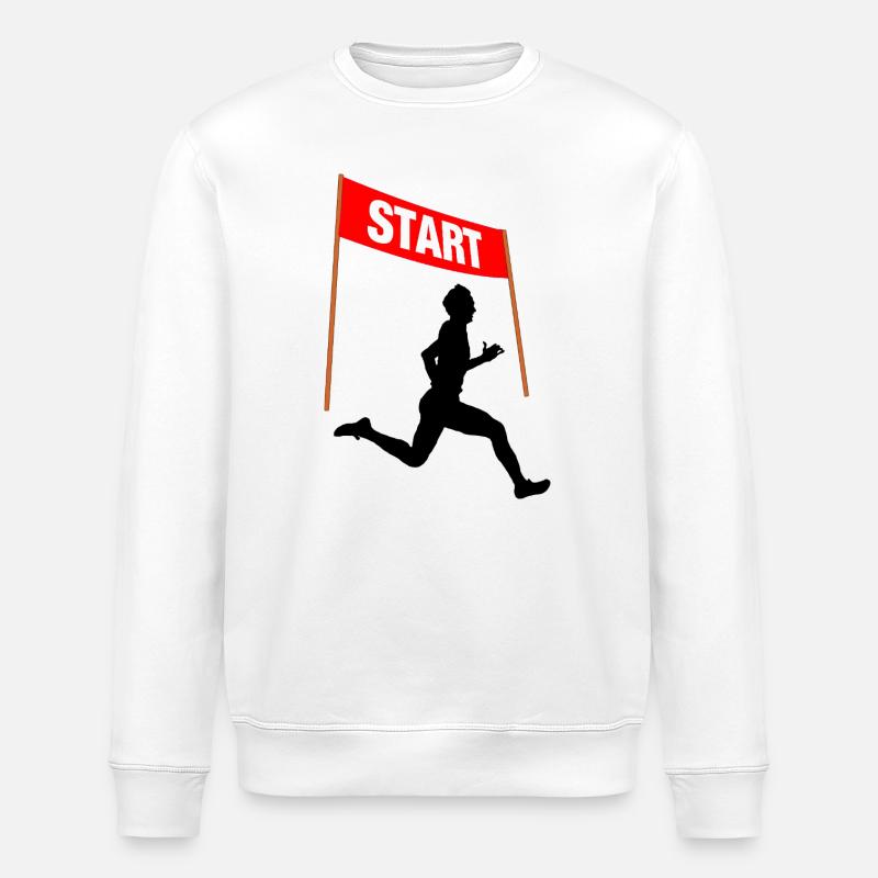 Runner Start – Race Day - Stanley/Stella ROLLER Unisex Organic Sweatshirt - white
