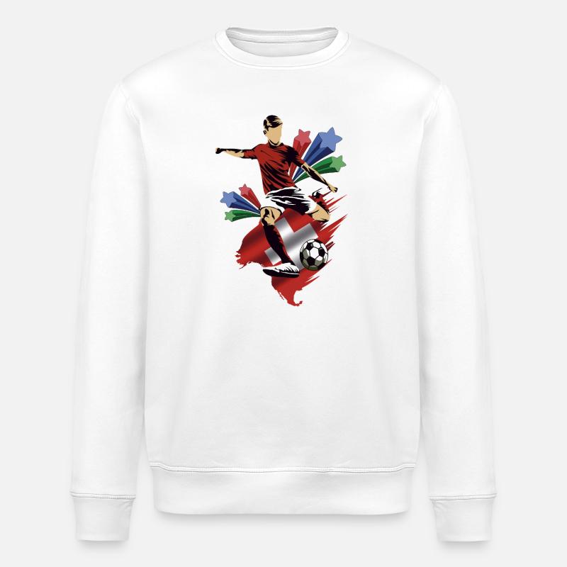 Schweiz - Schweizer - Flaggen - Stanley/Stella Unisex Bio-Sweatshirt ROLLER - Weiß