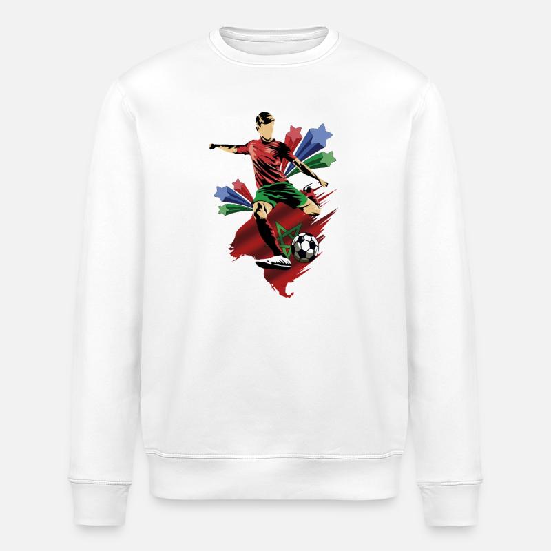 Marruecos - Maroc - Drapeaux - Sweat bio ROLLER Stanley/Stella Unisexe - blanc