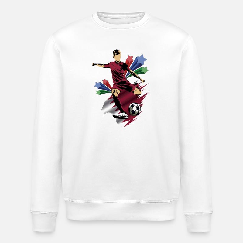 Katar - Katar - Flaggen - Stanley/Stella Unisex Bio-Sweatshirt ROLLER - Weiß