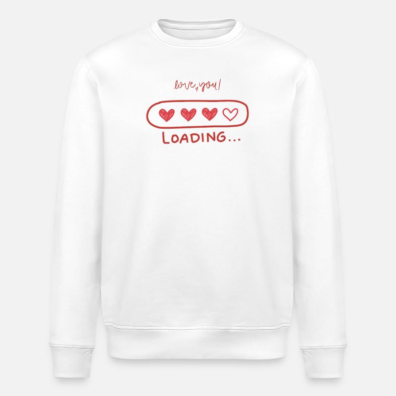 Herz-Loading Liebe - Stanley/Stella Unisex Bio-Sweatshirt ROLLER - Weiß