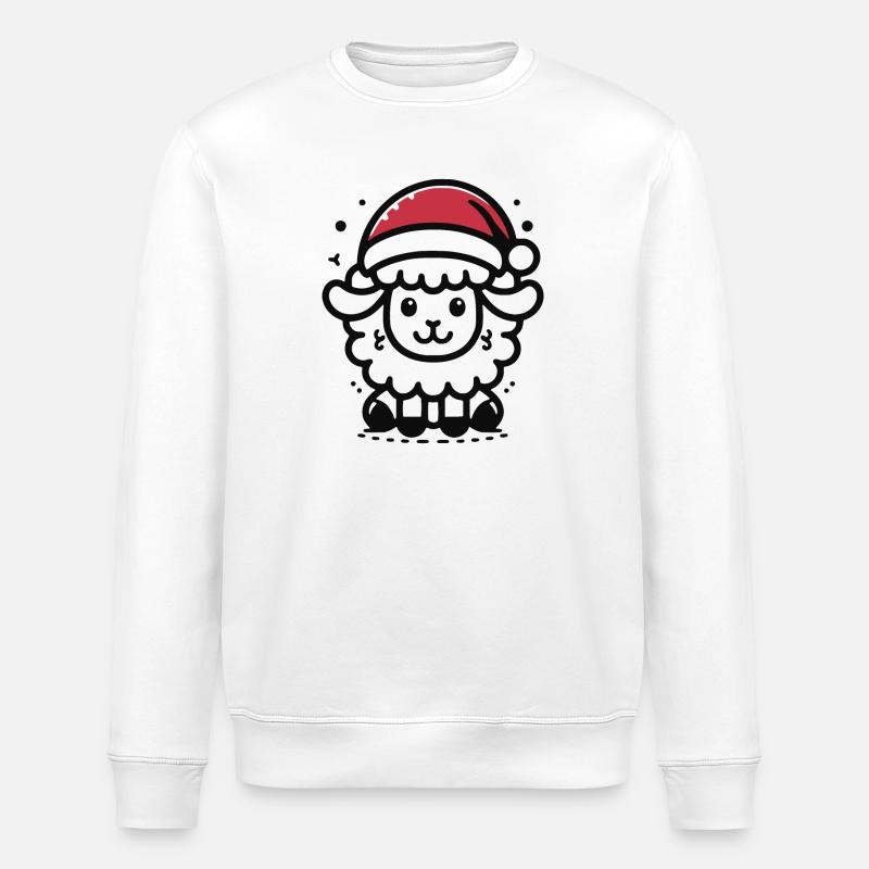 Cute Sheep Christmas Sheep - Stanley/Stella ROLLER Unisex Organic Sweatshirt - white