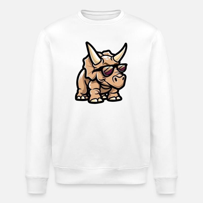 Dinosaur triceratops Comic Cool - Stanley/Stella ROLLER Unisex Organic Sweatshirt - white