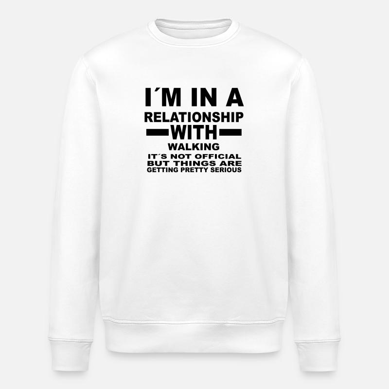gift gift birthday relationship WALKING - Stanley/Stella ROLLER Unisex Organic Sweatshirt - white