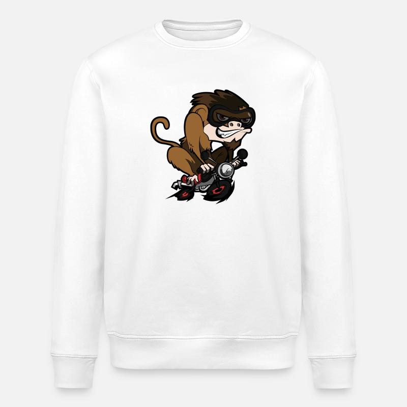 Monkey Rider - Stanley/Stella Unisex Bio-Sweatshirt ROLLER - Weiß
