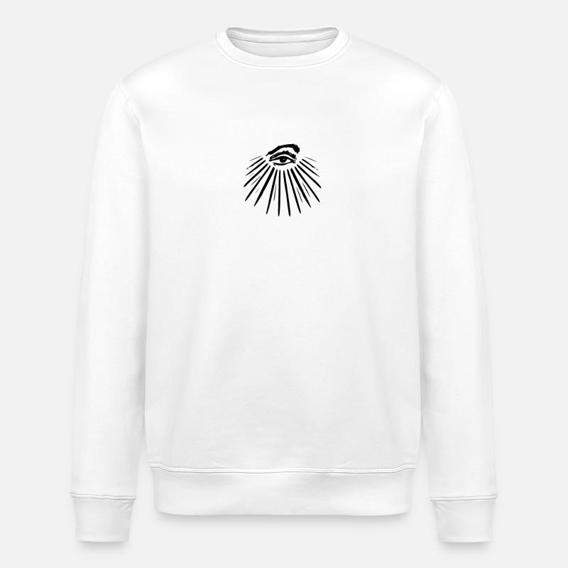 Auge mit Sonnenstrahlen - Stanley/Stella Unisex Bio-Sweatshirt ROLLER - Weiß