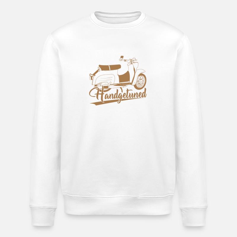 DDR Moped Simme Simson Handgetuned - Stanley/Stella Unisex Bio-Sweatshirt ROLLER - Weiß