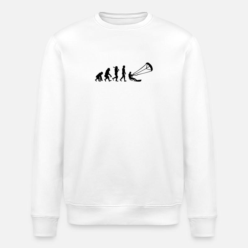 Kitesurfen Evolution - Stanley/Stella Unisex Bio-Sweatshirt ROLLER - Weiß