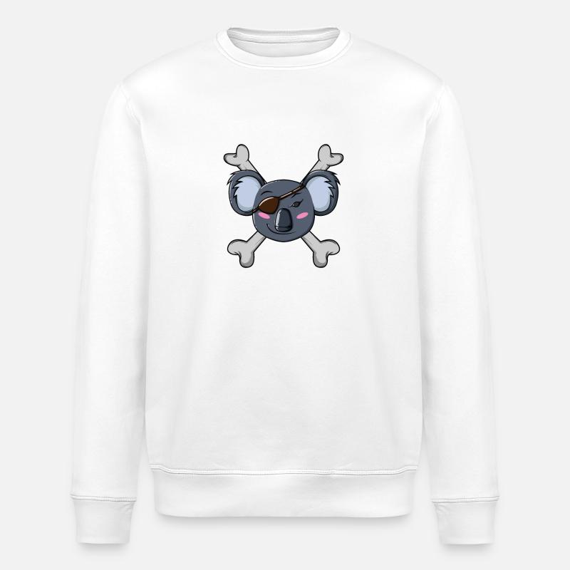 Pirate Koala - Stanley/Stella ROLLER Unisex Organic Sweatshirt - white
