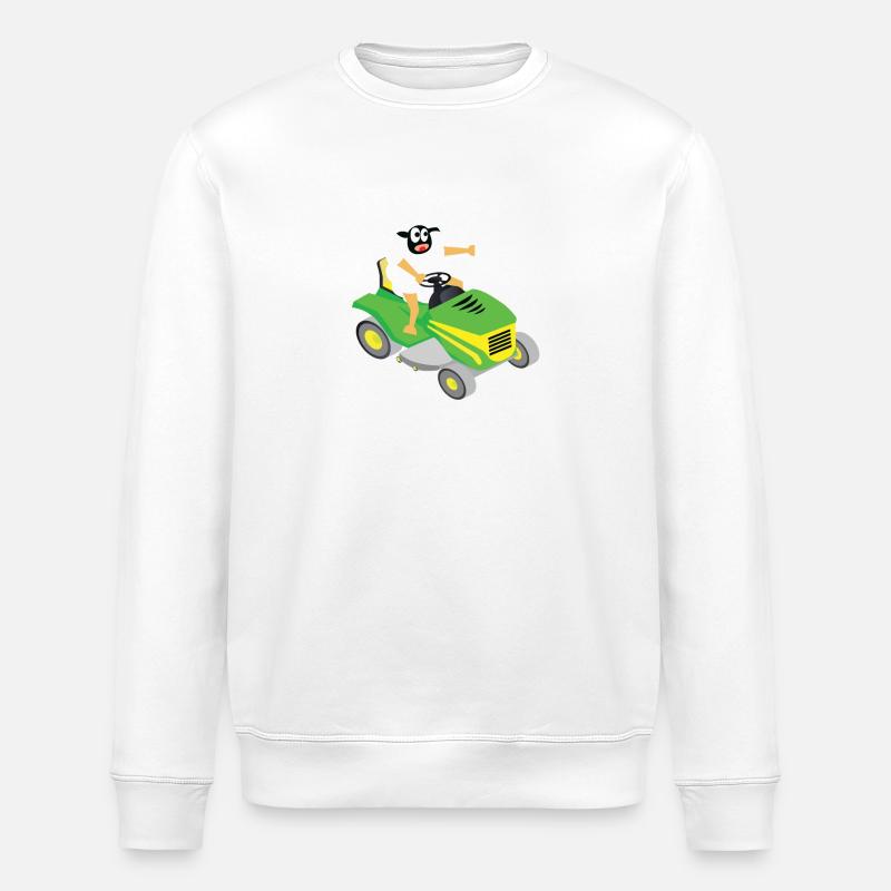 Sheep lawn mower gift idea - Stanley/Stella ROLLER Unisex Organic Sweatshirt - white