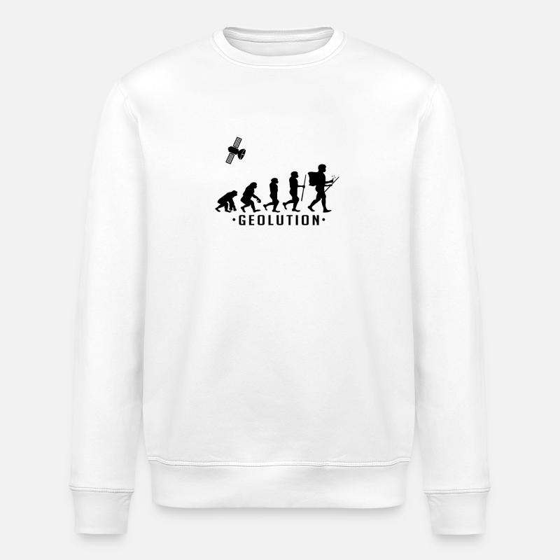 Geocaching evolution shirt Geolution - Stanley/Stella ROLLER Unisex Organic Sweatshirt - white