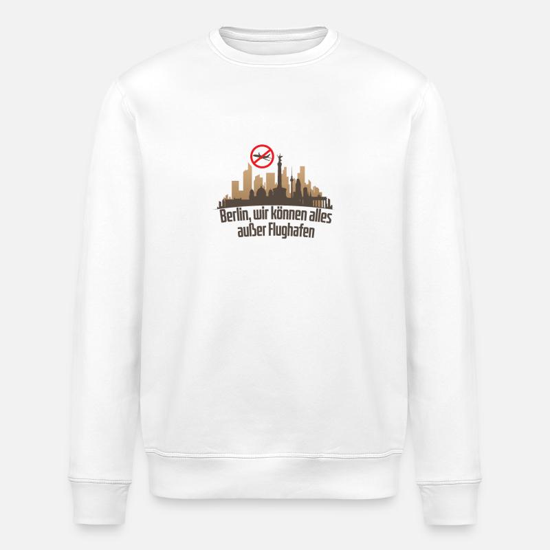 Berlin Skyline ohne Flughafen - Stanley/Stella Unisex Bio-Sweatshirt ROLLER - Weiß