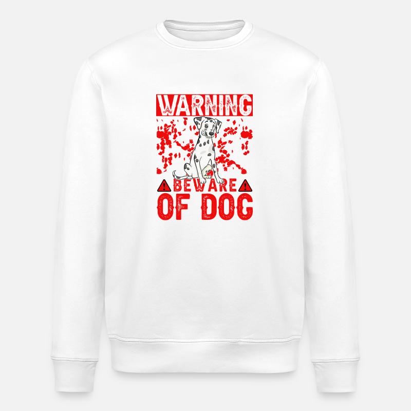 Attention au chien Dalmatiner - Sweat bio ROLLER Stanley/Stella Unisexe - blanc