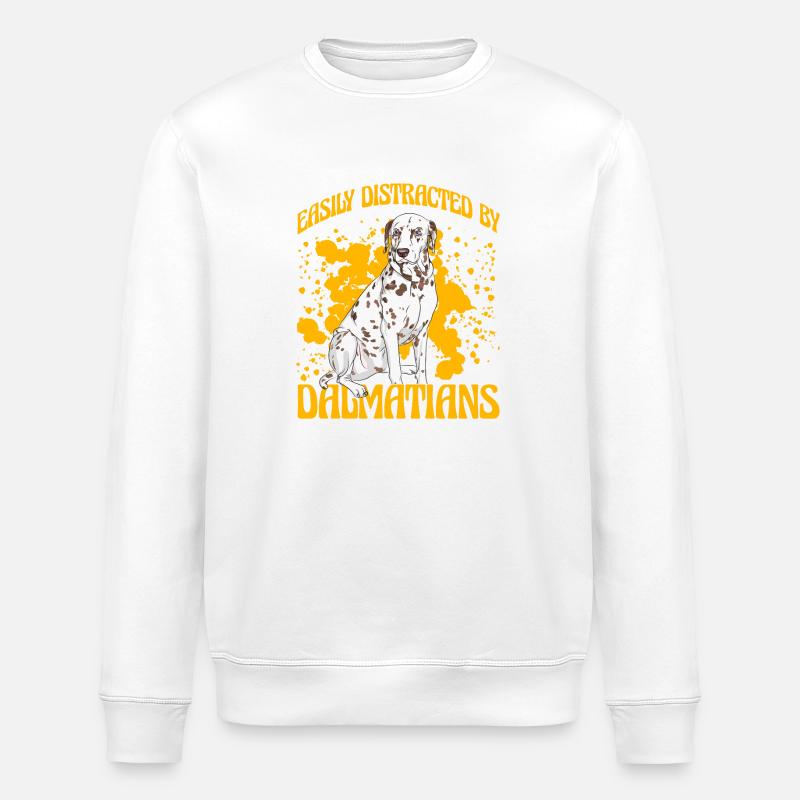 Facilement distrait mes Dalmatiens - Sweat bio ROLLER Stanley/Stella Unisexe - blanc