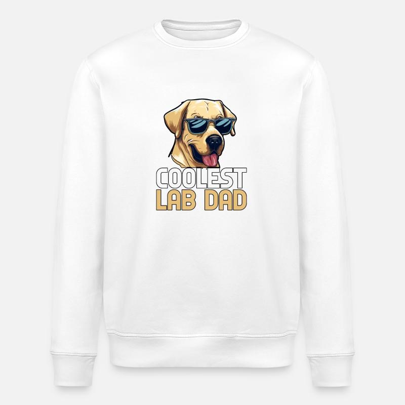 COOLEST LAB DAD - Stanley/Stella Unisex Bio-Sweatshirt ROLLER - Weiß