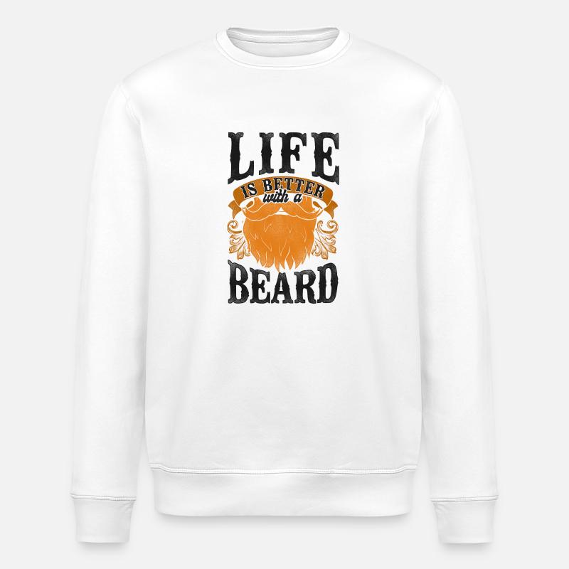 Beard Lover Bearded Man Ginger - Stanley/Stella ROLLER Unisex Organic Sweatshirt - white