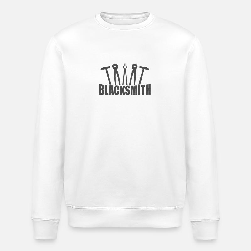 Blacksmith metalworker profession - Stanley/Stella ROLLER Unisex Organic Sweatshirt - white