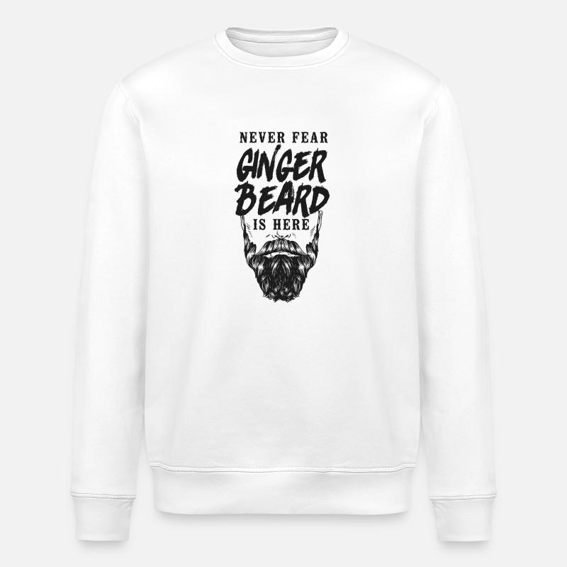 Beard Lover Bearded Man Ginger - Stanley/Stella ROLLER Unisex Organic Sweatshirt - white