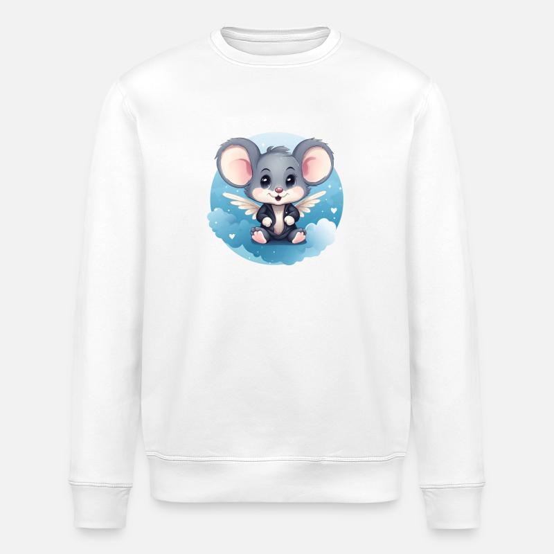Ailes d’ange de souris - Sweat bio ROLLER Stanley/Stella Unisexe - blanc