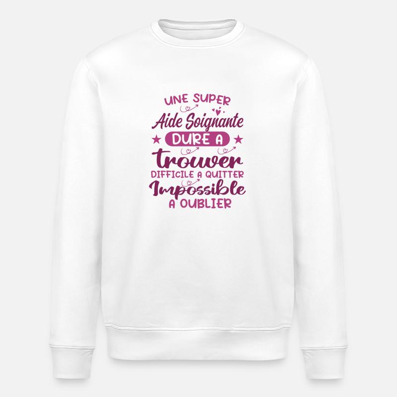 Aide Soignante Aides Soignants - Sweat bio ROLLER Stanley/Stella Unisexe - blanc