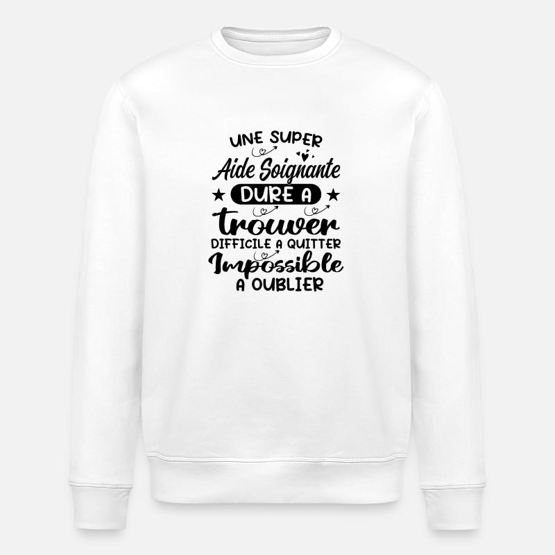 Aide Soignante Aides Soignants - Sweat bio ROLLER Stanley/Stella Unisexe - blanc