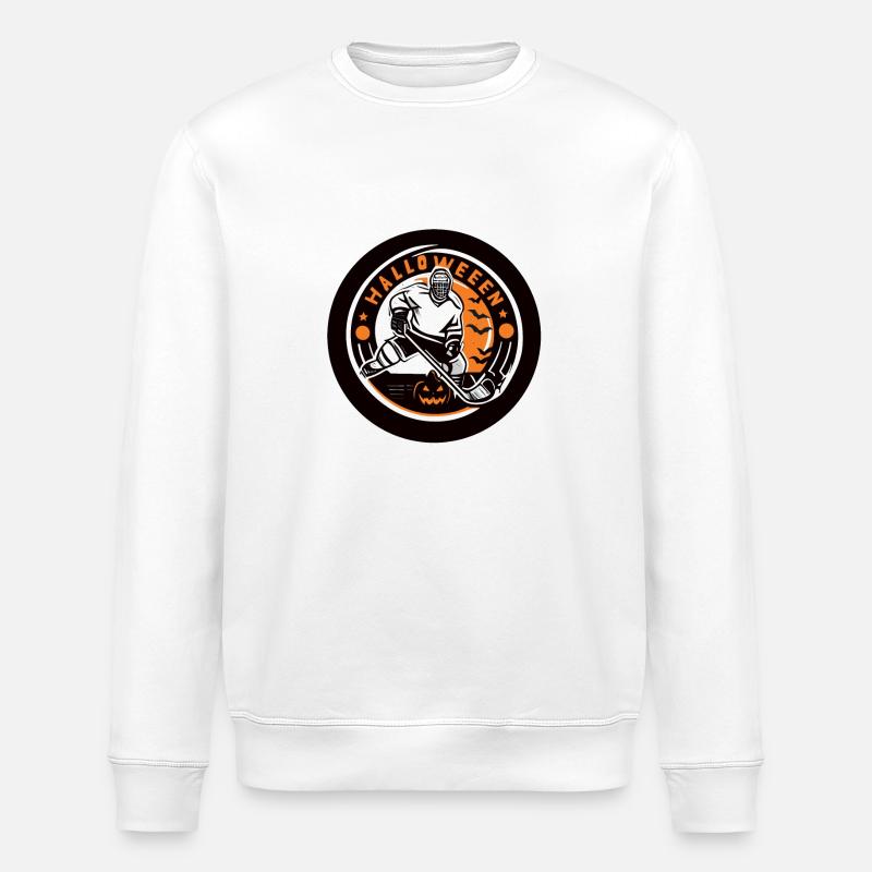Halloween-Hockeyspieler - Stanley/Stella Unisex Bio-Sweatshirt ROLLER - Weiß