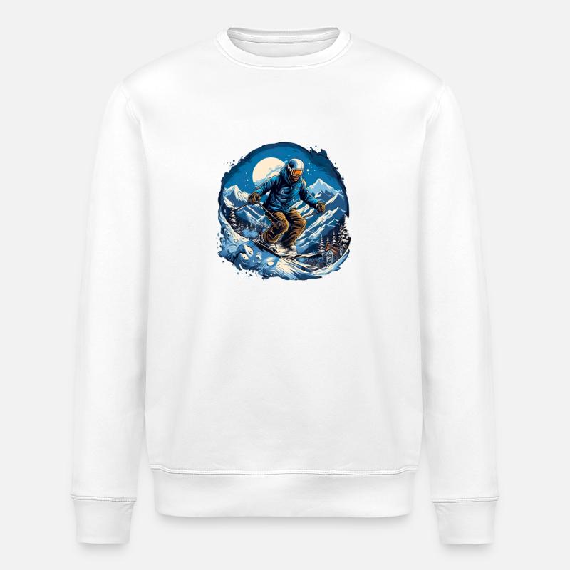Skifahren Winterspaß - Stanley/Stella Unisex Bio-Sweatshirt ROLLER - Weiß