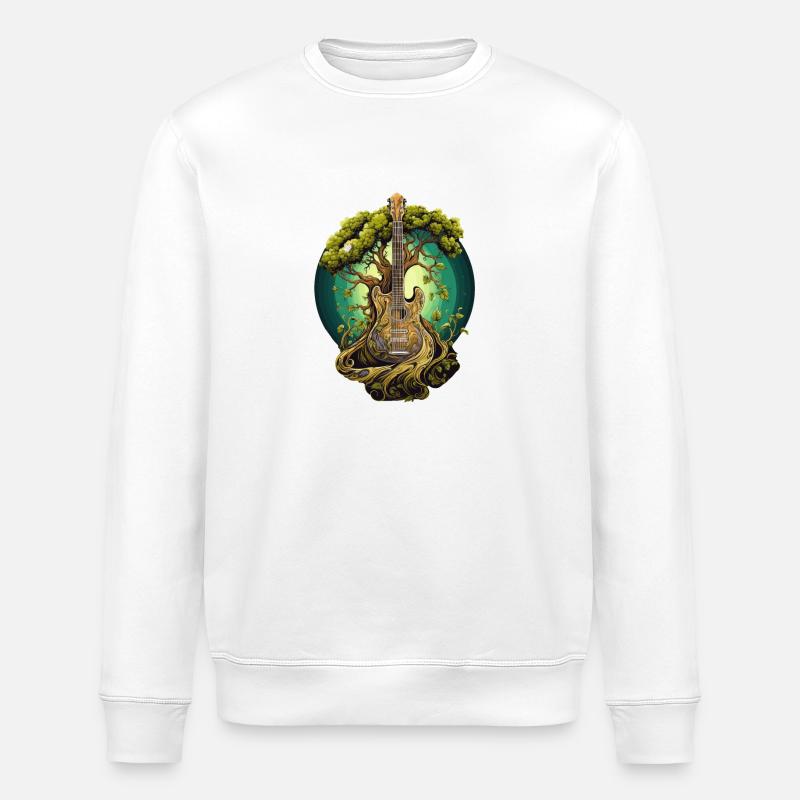 Baum-Gitarren-Fusion Gitarrist - Stanley/Stella Unisex Bio-Sweatshirt ROLLER - Weiß