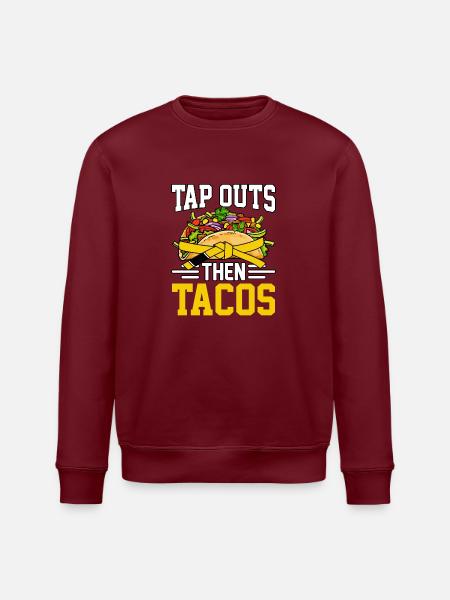 Tap Outs then Tacos BJJ - Stanley/Stella ROLLER Unisex Organic Sweatshirt - white