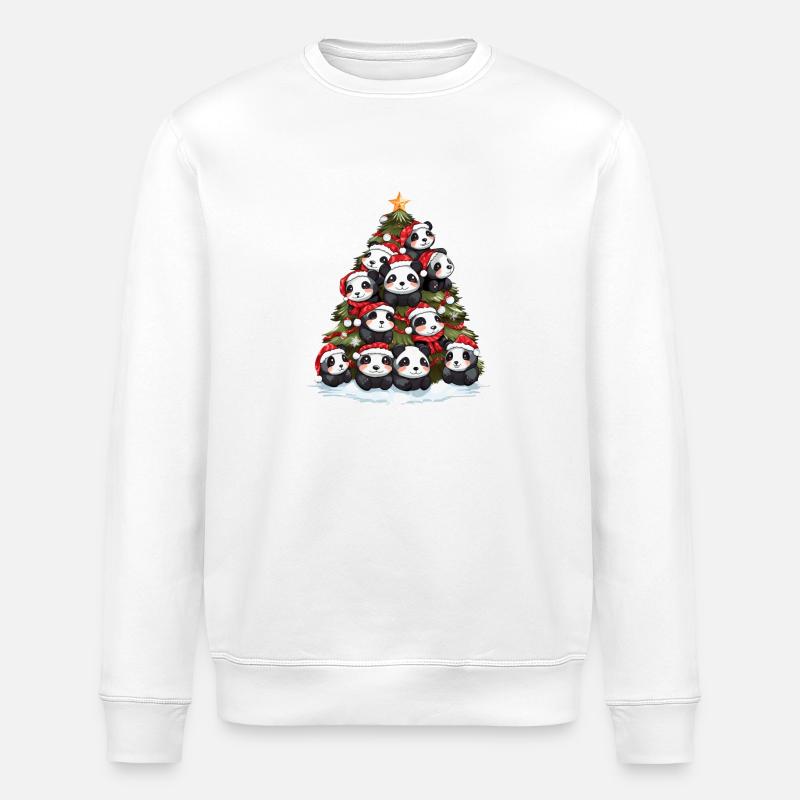 Panda de Noël sapin sapin - Sweat bio ROLLER Stanley/Stella Unisexe - blanc