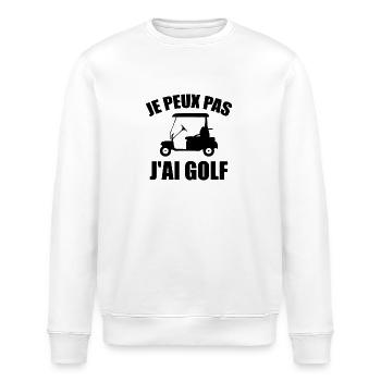 Je Peux Pas J'ai Golf - Sweat bio ROLLER Stanley/Stella Unisexe - blanc - Devant - Nik (191cm)