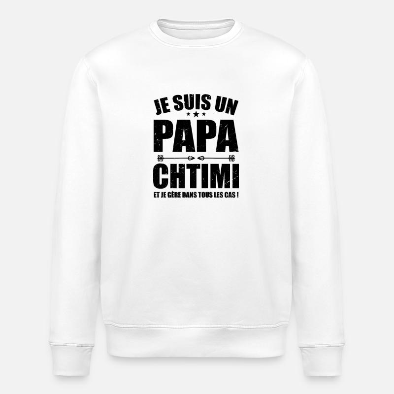 Papa CHTIMI - Sweat bio ROLLER Stanley/Stella Unisexe - blanc