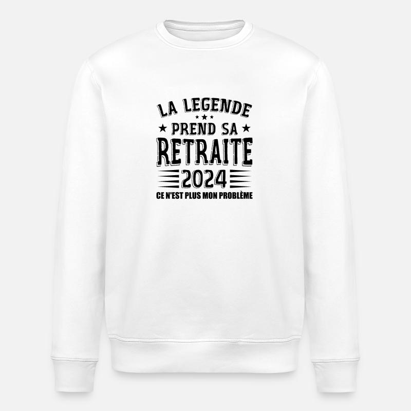 Retraite, Retraité, Retraitée - Sweat bio ROLLER Stanley/Stella Unisexe - blanc
