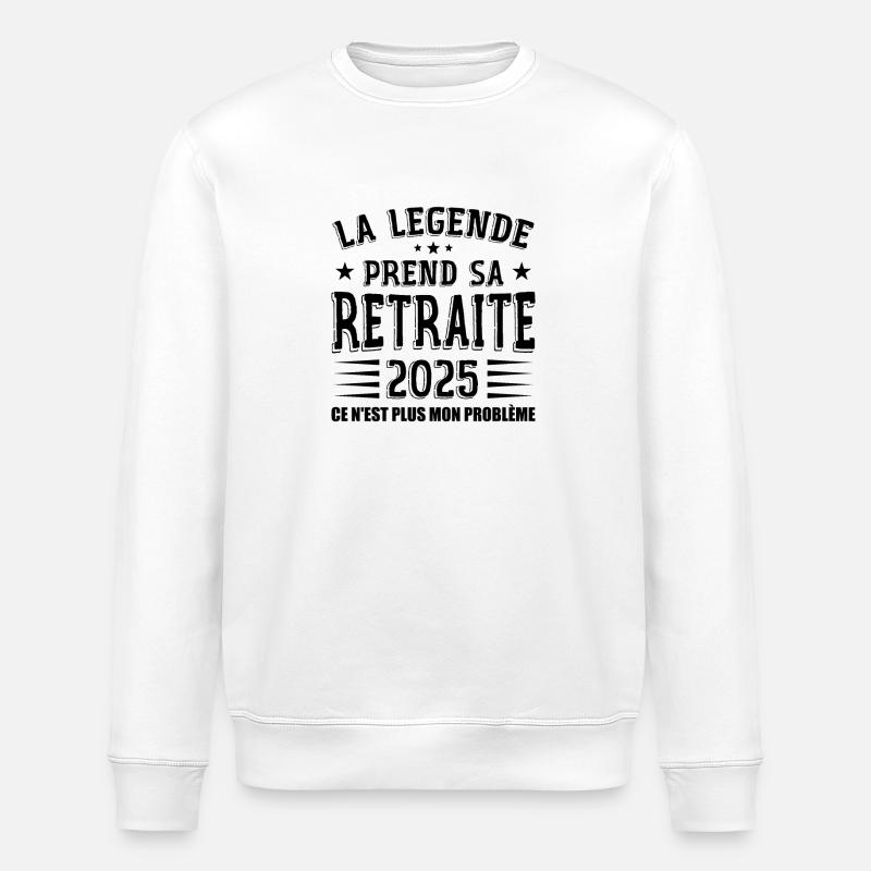 Retraite, Retraité, Retraitée - Sweat bio ROLLER Stanley/Stella Unisexe - blanc
