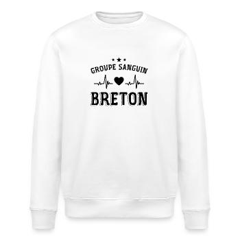 Bretagne, Bretagne humour, je suis Breton - Sweat bio ROLLER Stanley/Stella Unisexe - blanc - Devant - Nik (191cm)