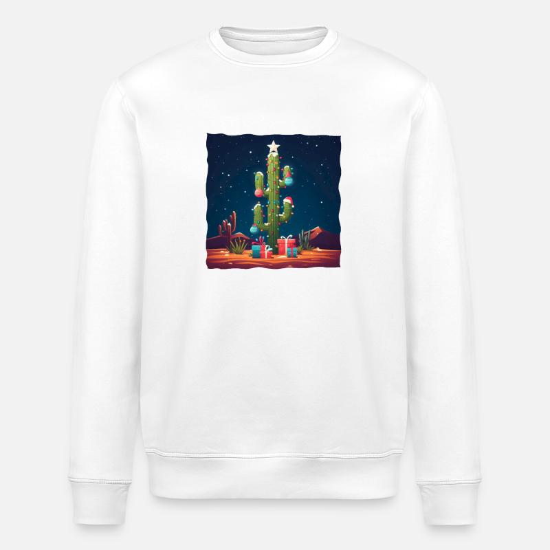 Arbre de Noël Cactus Deserts - Sweat bio ROLLER Stanley/Stella Unisexe - blanc