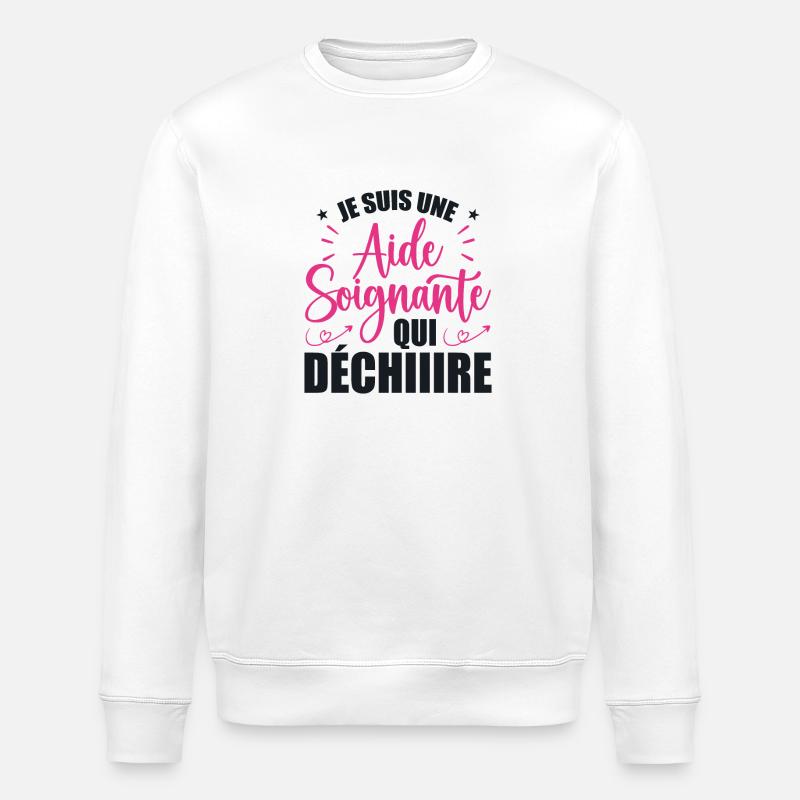 Aide Soignante Humour Aides Soignants - Sweat bio ROLLER Stanley/Stella Unisexe - blanc