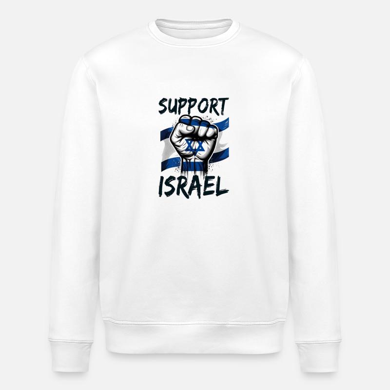 Soutenez Israël - Sweat bio ROLLER Stanley/Stella Unisexe - blanc
