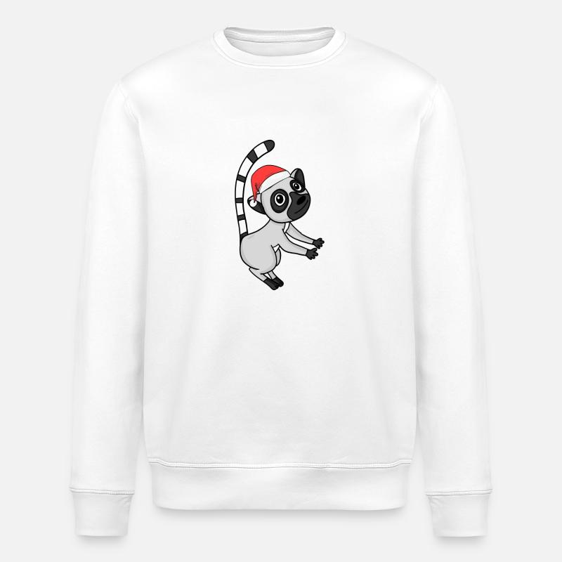 Noël des lémuriens - Sweat bio ROLLER Stanley/Stella Unisexe - blanc