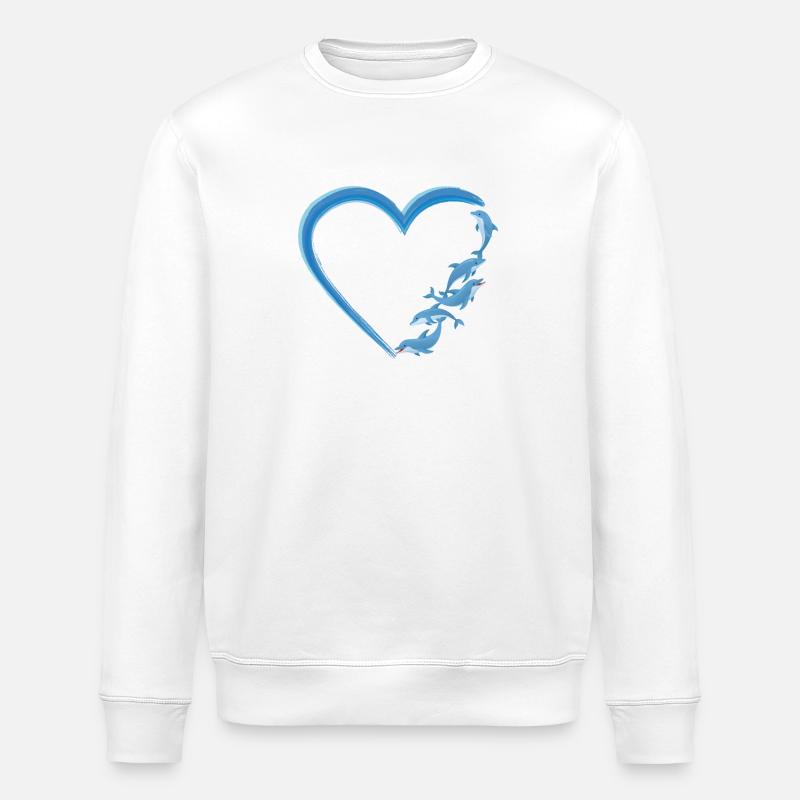 Dolphin Heart - Stanley/Stella Unisex Bio-Sweatshirt ROLLER - Weiß
