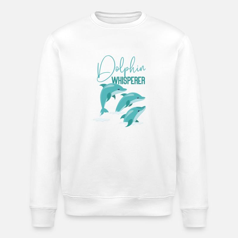 Dolphin Dolphin Whisperer - Stanley/Stella ROLLER Unisex Organic Sweatshirt - white