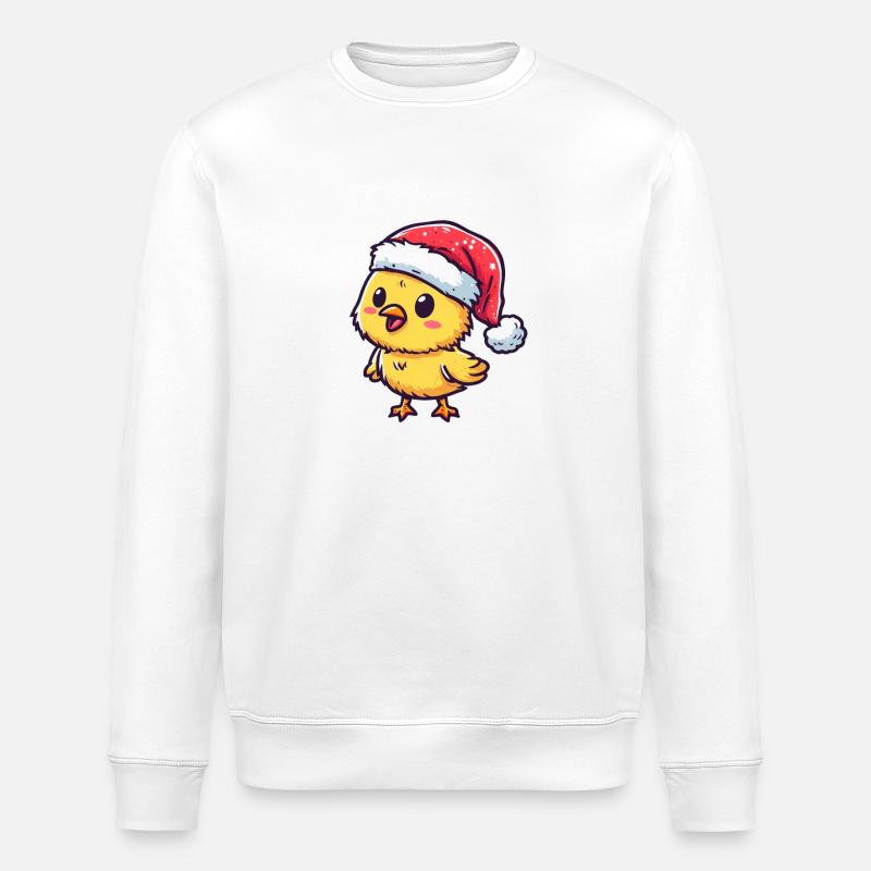festive moelleux : poussin mignon avec - Sweat bio ROLLER Stanley/Stella Unisexe - blanc