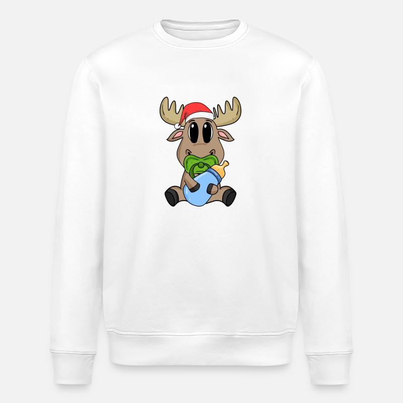 Bébé orignal Noël - Sweat bio ROLLER Stanley/Stella Unisexe - blanc
