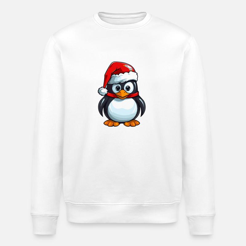 Pinguin Weihnachten Tier - Stanley/Stella Unisex Bio-Sweatshirt ROLLER - Weiß