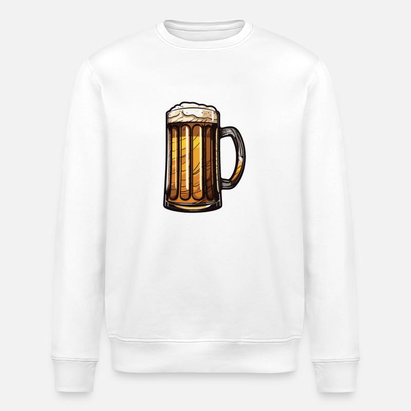 Bier Glas Symbol - Stanley/Stella Unisex Bio-Sweatshirt ROLLER - Weiß