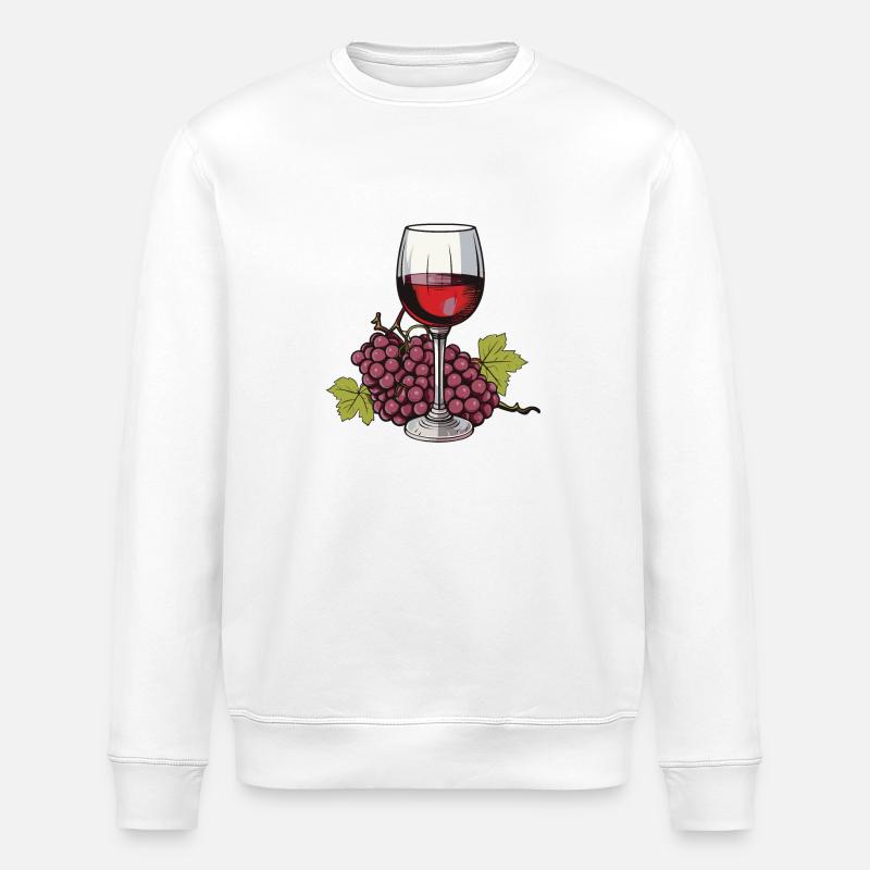 Weinglas Trauben Wein - Stanley/Stella Unisex Bio-Sweatshirt ROLLER - Weiß