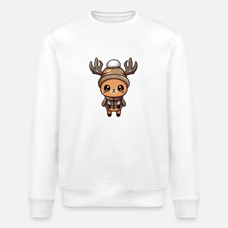 Deer Cute Winter - Stanley/Stella ROLLER Unisex Organic Sweatshirt - white