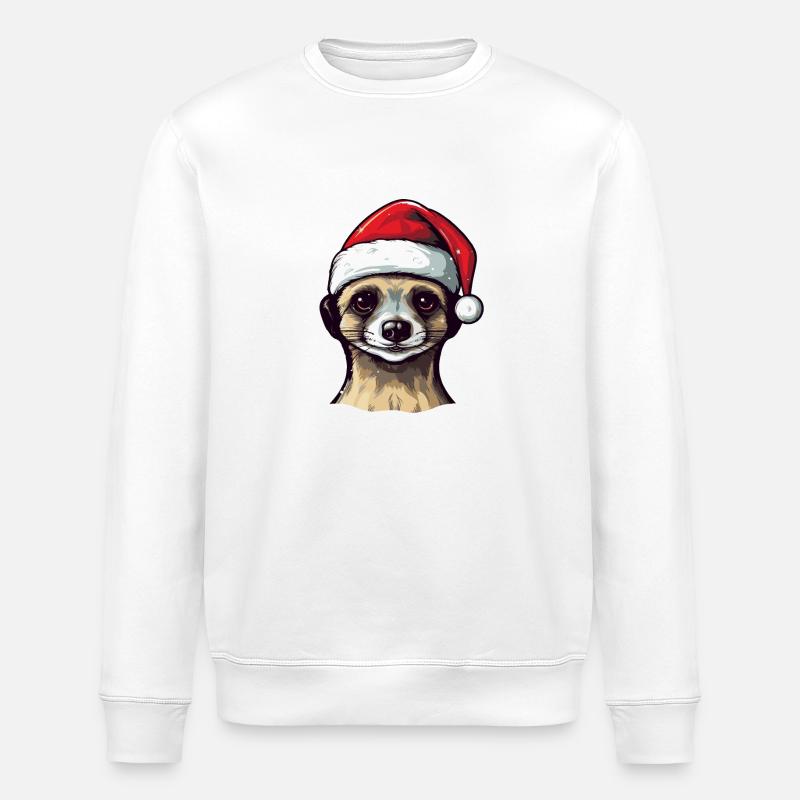 Erdmännchen Weihnachten Tier Kopf - Stanley/Stella Unisex Bio-Sweatshirt ROLLER - Weiß
