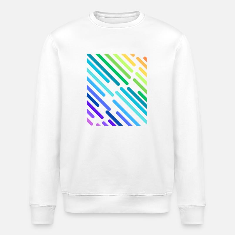 RAINBOW STRIPES - Stanley/Stella ROLLER Unisex Organic Sweatshirt - white