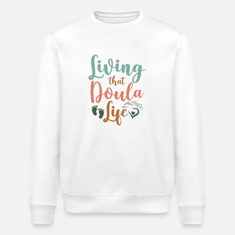 Doula accoucheuse vivant cela - Sweat bio ROLLER Stanley/Stella Unisexe - blanc